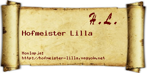 Hofmeister Lilla névjegykártya